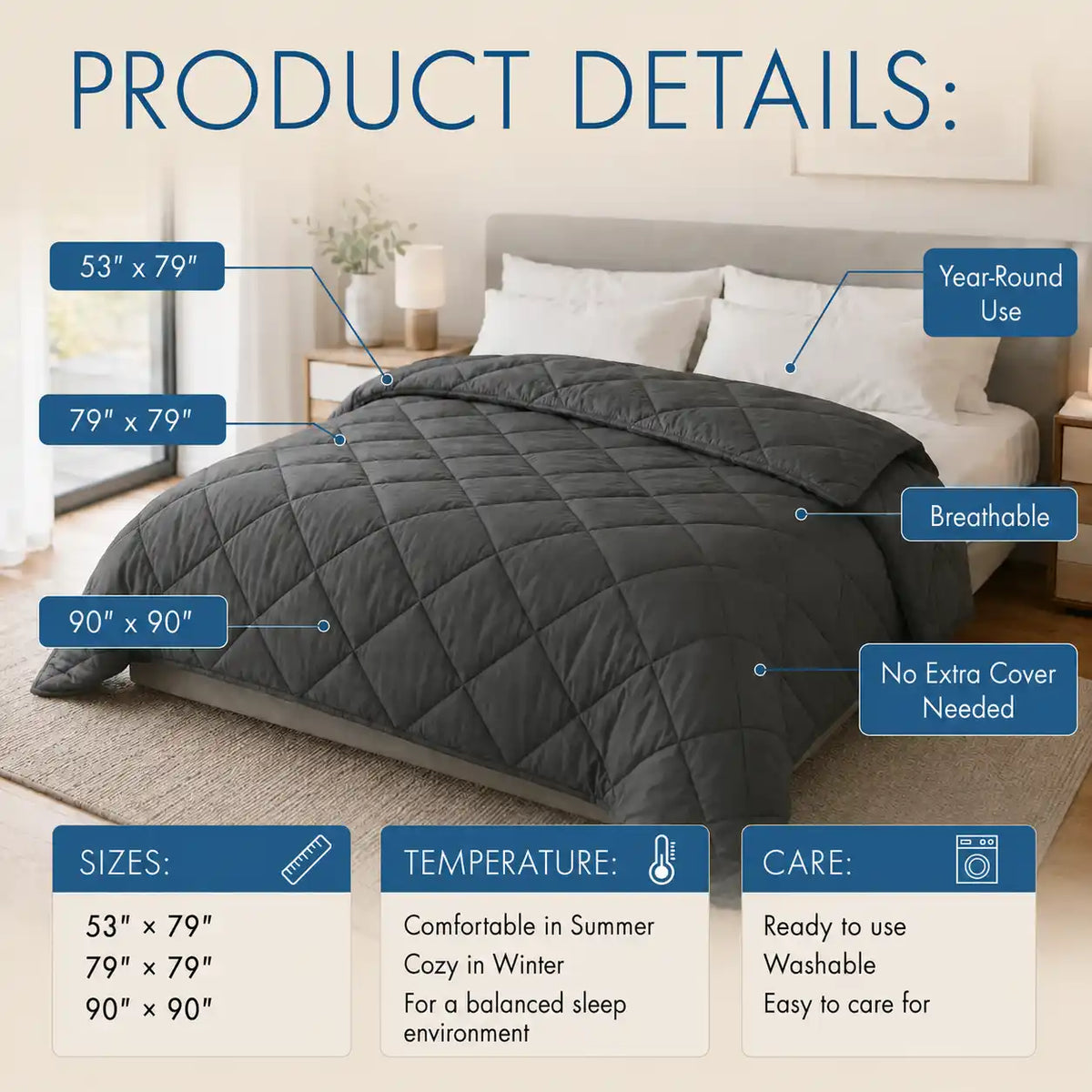 Cool-touch fiber — simple, practical, easy care